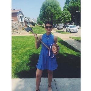 Anthropologie Petite Blue Linen Dress!